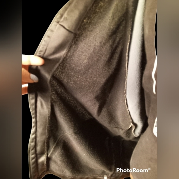 Nike vintage zip up jacket with  guitar strings  on side with logo  black satin. - Picture 9 of 11